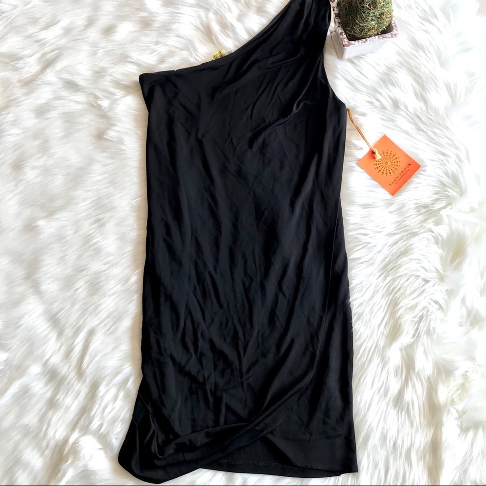 RAMY BROOK BLACK ONE SHOULDER DRESS SIZE L NWT.